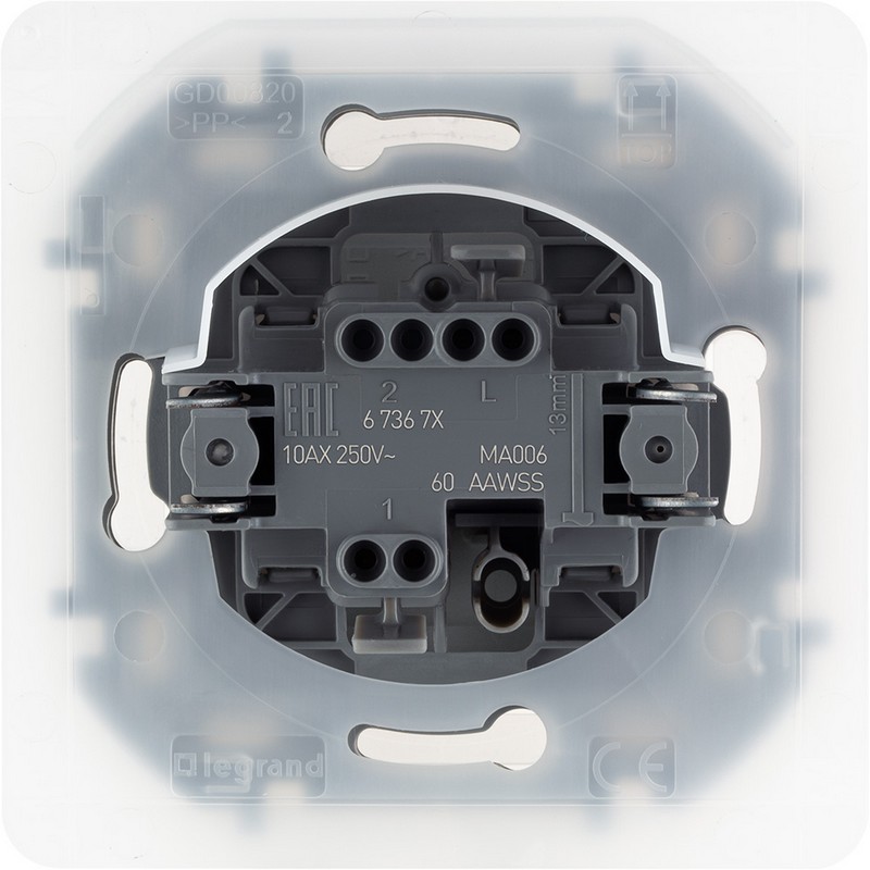 Переключатель Legrand INSPIRIA Алюминий IP44 10 AX 250 В 673672
