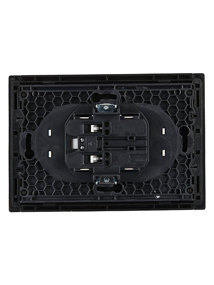 IEK FORTE&PIANO Черный Розетка IEK FORTE&PIANO Черный 2-я б/з со шт безвинтовое крепление10А FP125