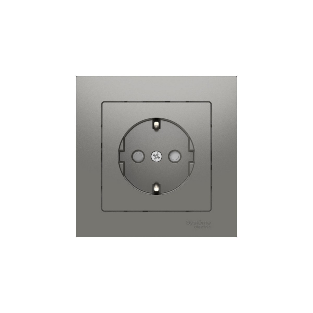 AtlasDesign Сталь Розетка SE AtlasDesign Сталь с заземлением со шторками в сборе быстрозажим. клем. ATN000944S