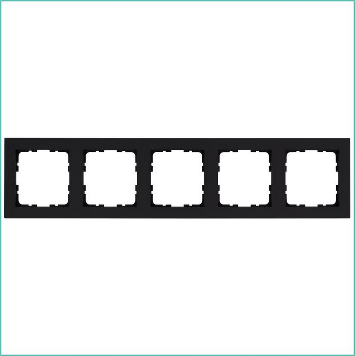 JASMART G - розетки и выключатели Рамка JASMART G-Classic 5-постовая черный матовый (soft touch) G1005PB