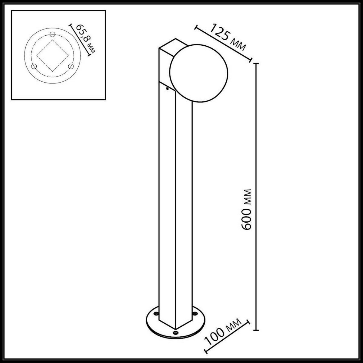 Грунтовый светильник ODEON LIGHT 7124/1G VIVA