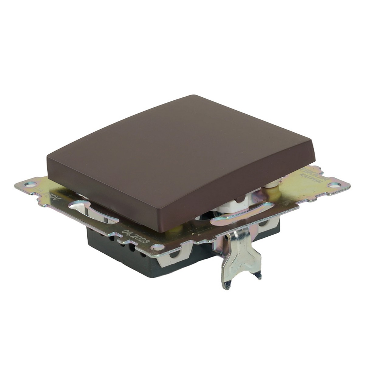 Катрин - Розетки и выключатели Stekker Переключатель STEKKER перекрестный 1-клавишный GLS10-7110-04 Катрин шоколад 49180