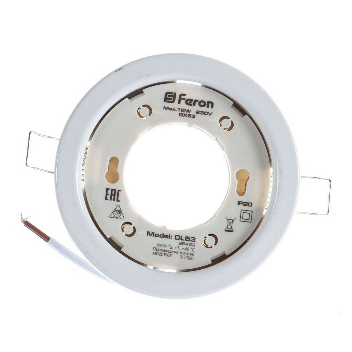 Встраиваемые светодиодные светильники Светильник встраиваемый Feron DL53 потолочный GX53 белый 28452 