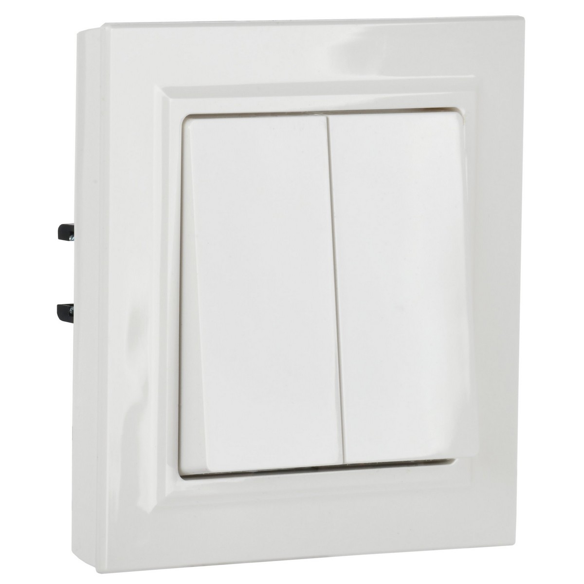 IEK Brite Белый Выключатель IEK BRITE 2-клавишный проходной 10А ВС10-2-6-БрБ белый BR-V22-0-10-K01