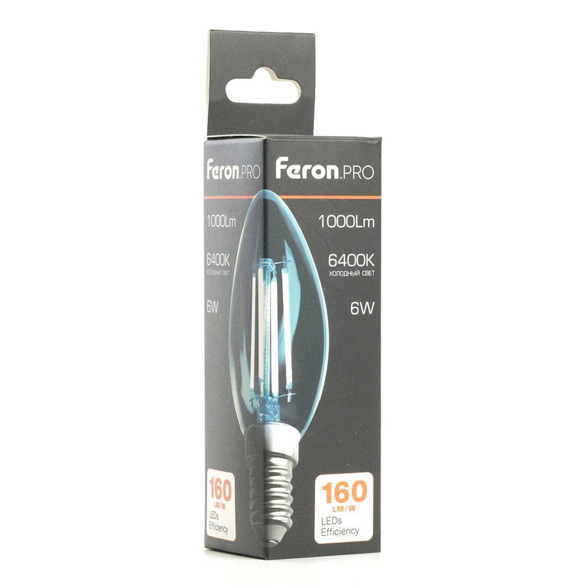 E14 Лампа светодиодная Feron.PRO LB-1206 Свеча E14 6W 175-265V 6400K 51246 