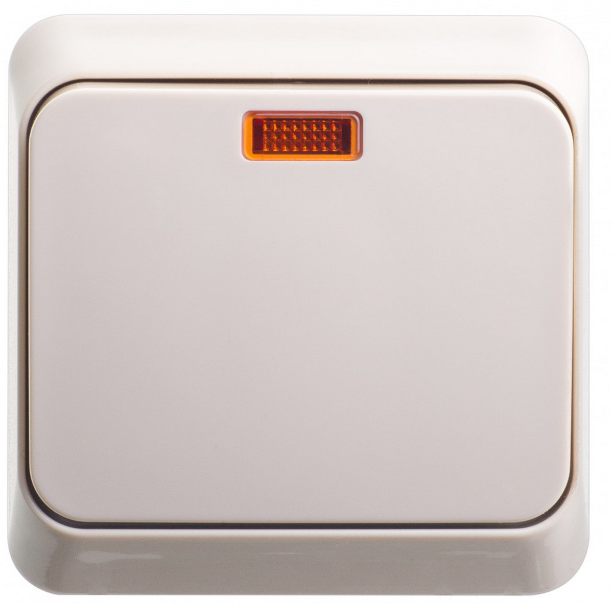 Этюд Кремовый Переключатель 1-клавишный Systeme Electric Этюд наружный Бежевый с подсветкой BA10-007K