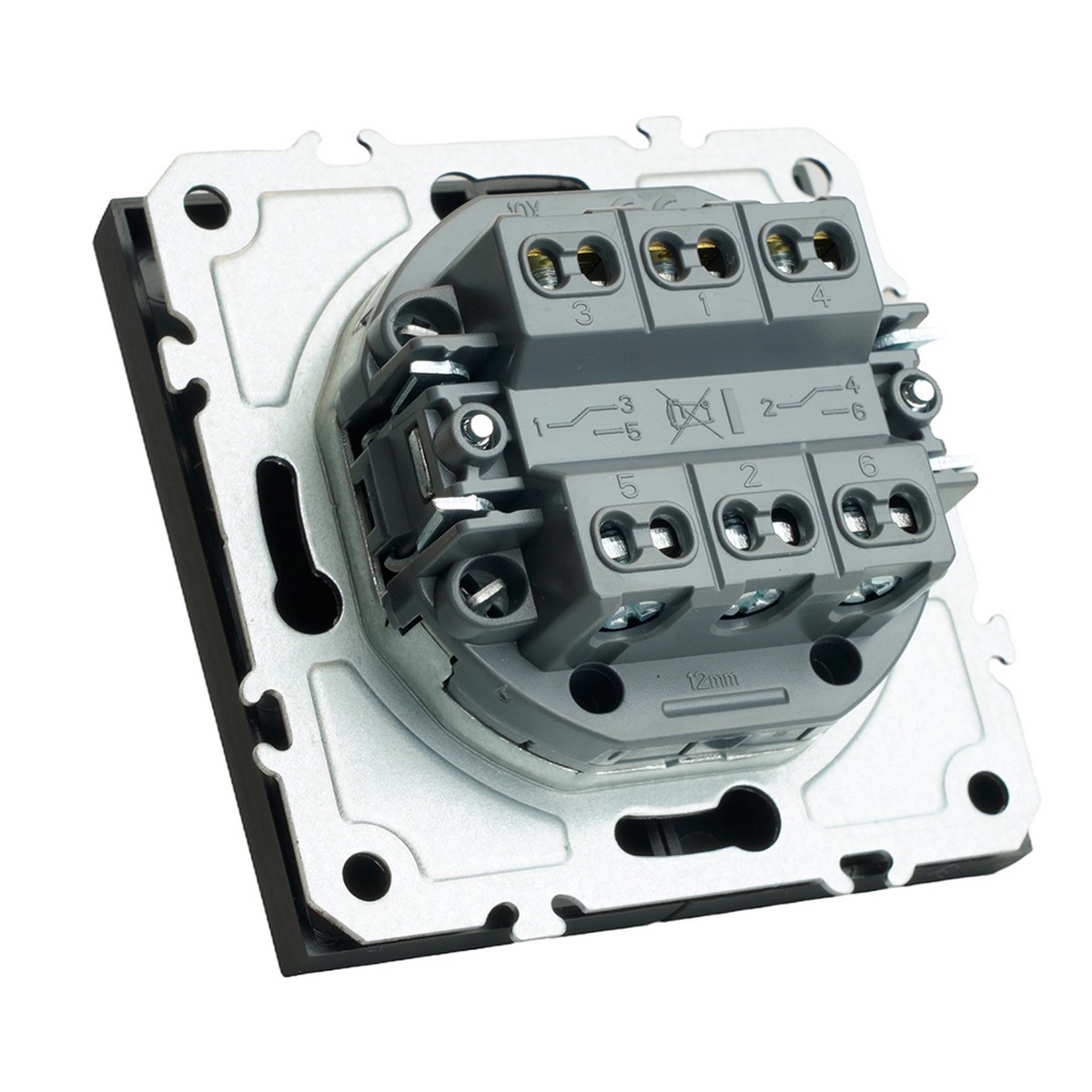 Переключатель 2-клавишный STEKKER Эмили RSW10-5107-05 черный уголь soft touch 49843