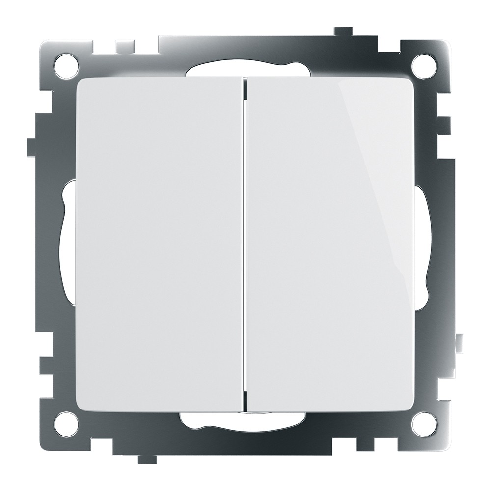 Катрин - Розетки и выключатели Stekker Выключатель 2-клавишный STEKKER GLS10-7104-01 250V 10А Катрин белый 39300