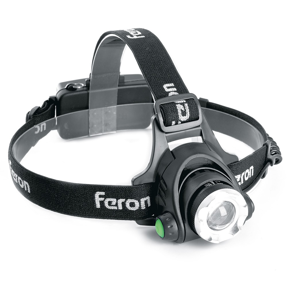 Фонарь налобный FERON TH2305 ZOOM c аккумулятором 5W 2*18650 IP44 пластик/алюминий 41709