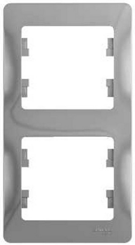 Рамка Systeme Electric Glossa Алюминий 2-я, вертикальная GSL000306