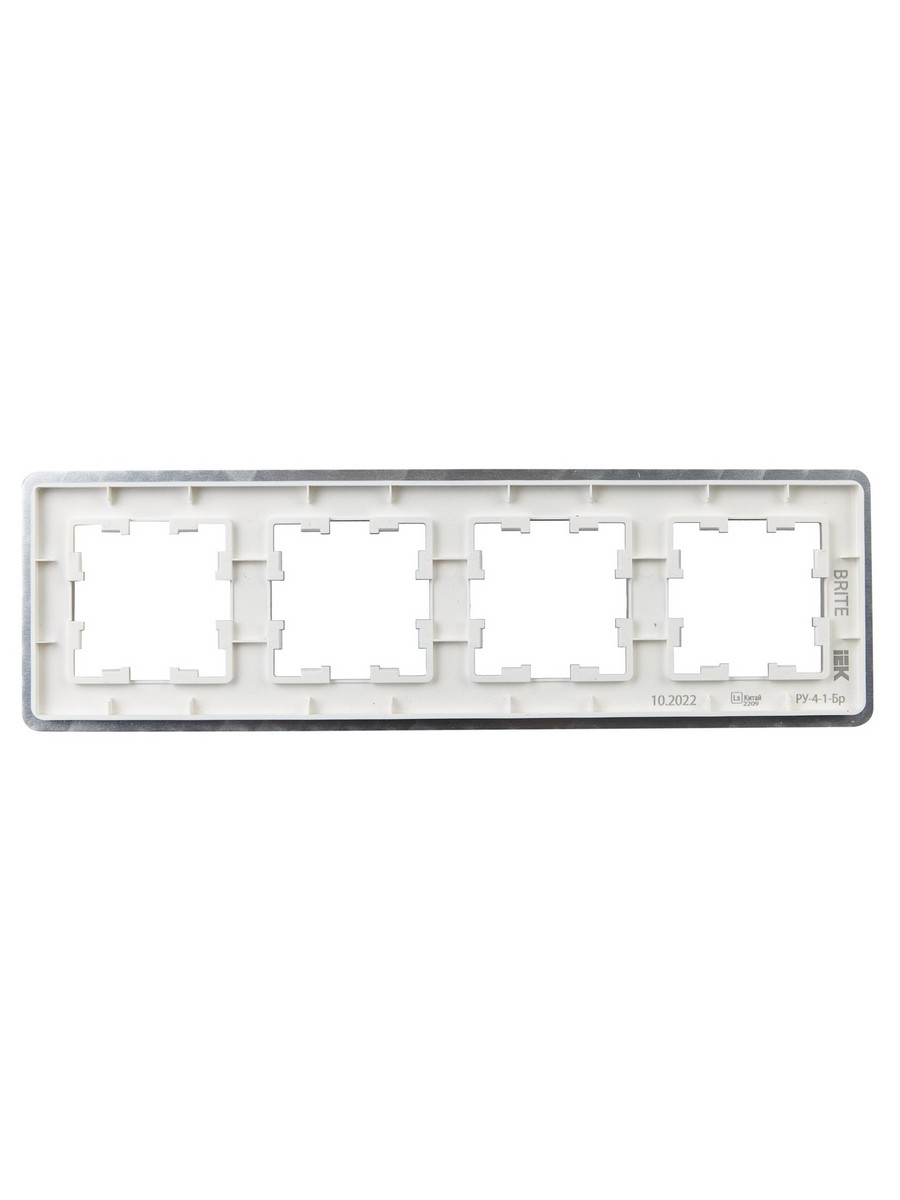 Рамка IEK BRITE DECOR Алюминий металл. скругл.угол 4-м РУ-4-1-Бр RE BR-M42-M-01-K47