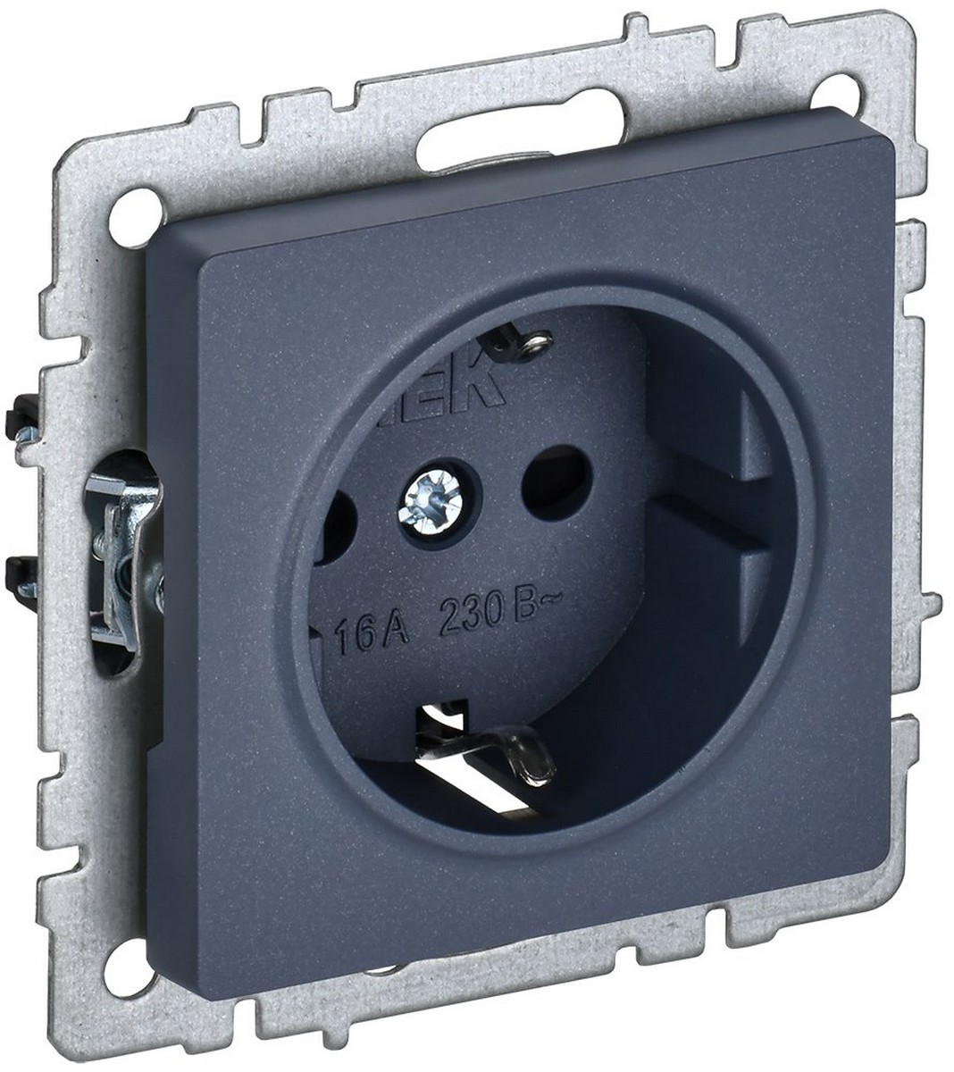 IEK Brite Маренго Розетка IEK BRITE с/з с шторками 16А РС14-1-0-БрМ маренго BR-R14-16-K35