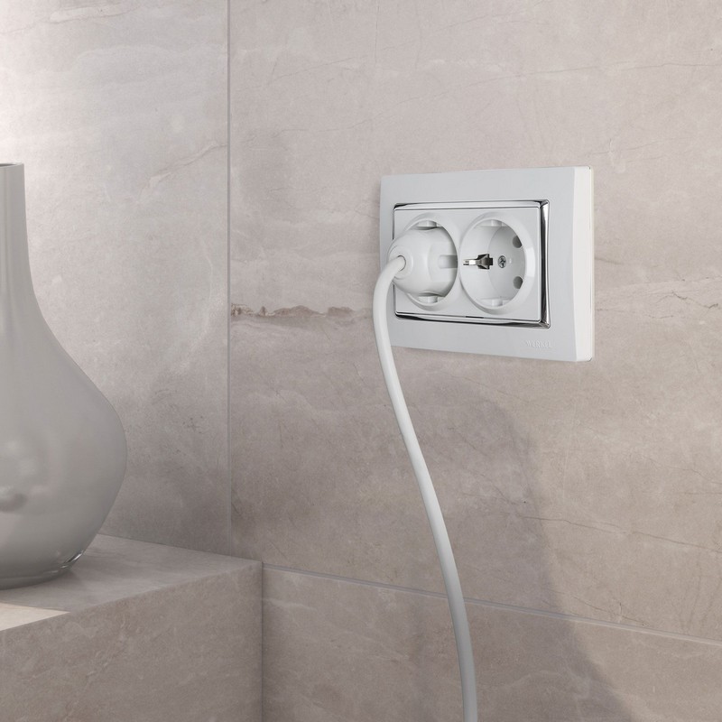 Рамки Werkel Snabb Рамка Werkel Snabb для двойной розетки (белый/хром) W0081901