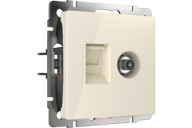 Розетка Werkel ТВ+Ethernet RJ-45 6 cat.слоновая кость W1181303