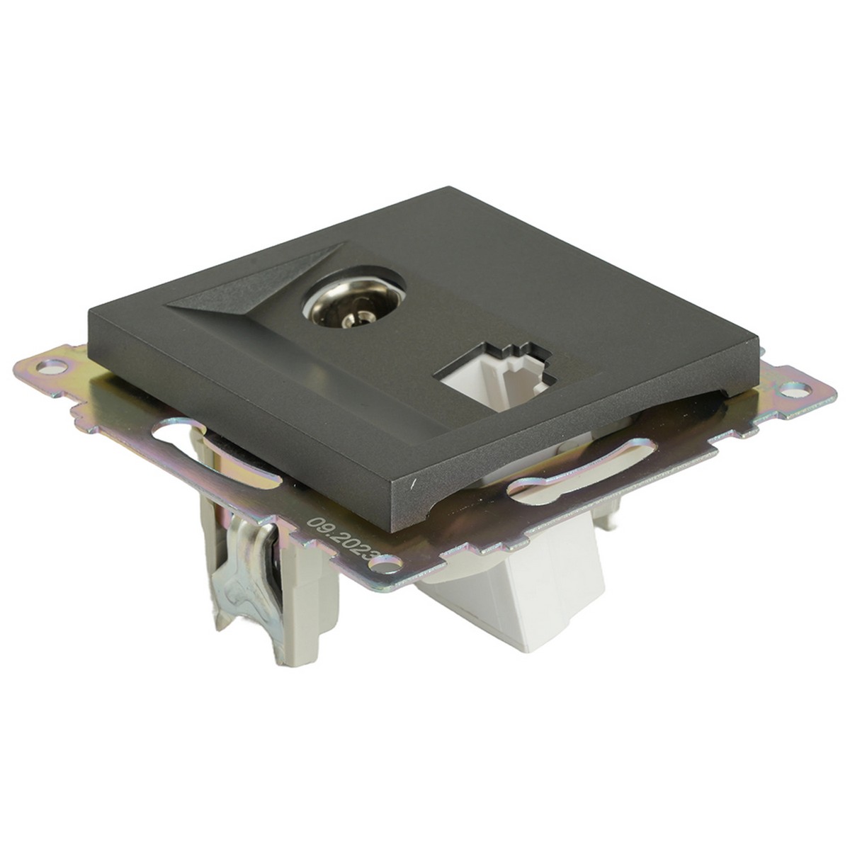 Розетка TV + компьютерная RJ-45 STEKKER GLS00-7106-06 Катрин графит  49417