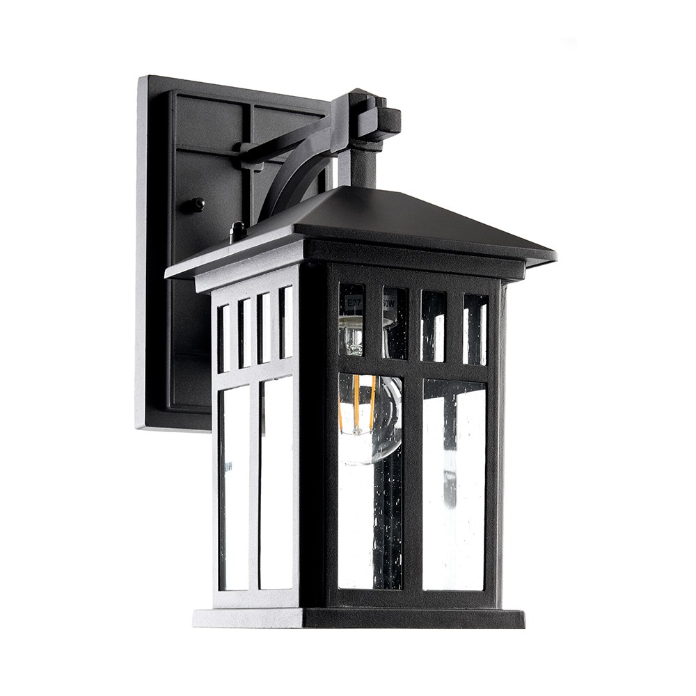 Уличные настенные светильники Светильник садово-парковый Feron PL671 на стену вниз 60W 230V E27 черный 11689 