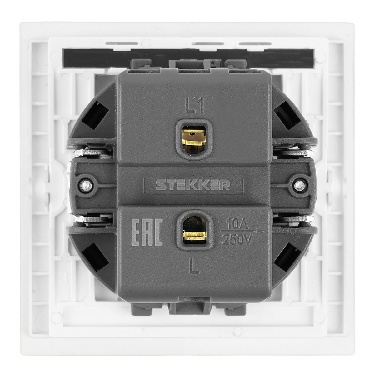 Мия - Розетки и выключатели Stekker Выключатель 1-клавишный c индикатором STEKKER Мия RSW10-3101-01 белая магнолия 50431