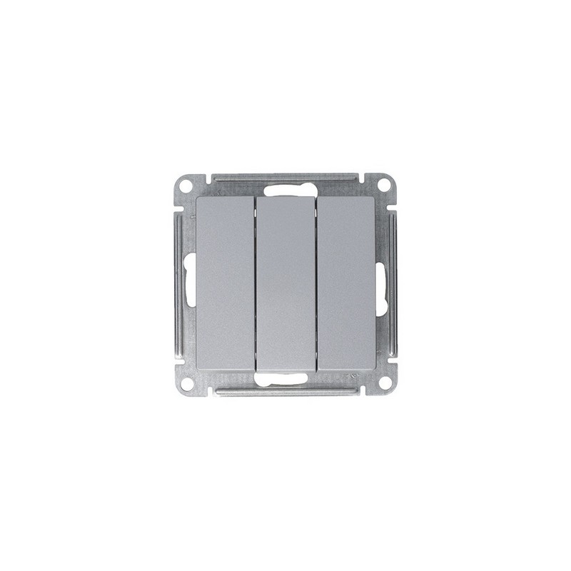 Выключатель 3-клавишный Systeme Electric AtlasDesign Алюминий ATN000331