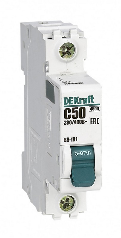 Автоматический выключатель DEKraft 1P 50A C ВА-101 4,5kA 11059DEK