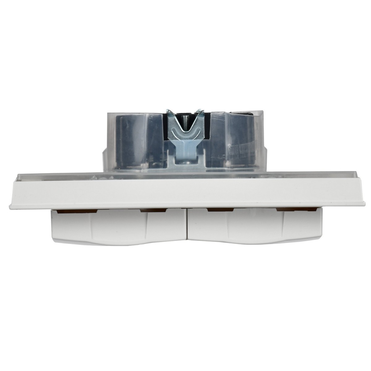 Розетка IEK BRITE 2-ая с/з с шторками и крышкой 16А в сборе IP44 РСбш12-3-44-БрБ белый BR-R26-16-44-