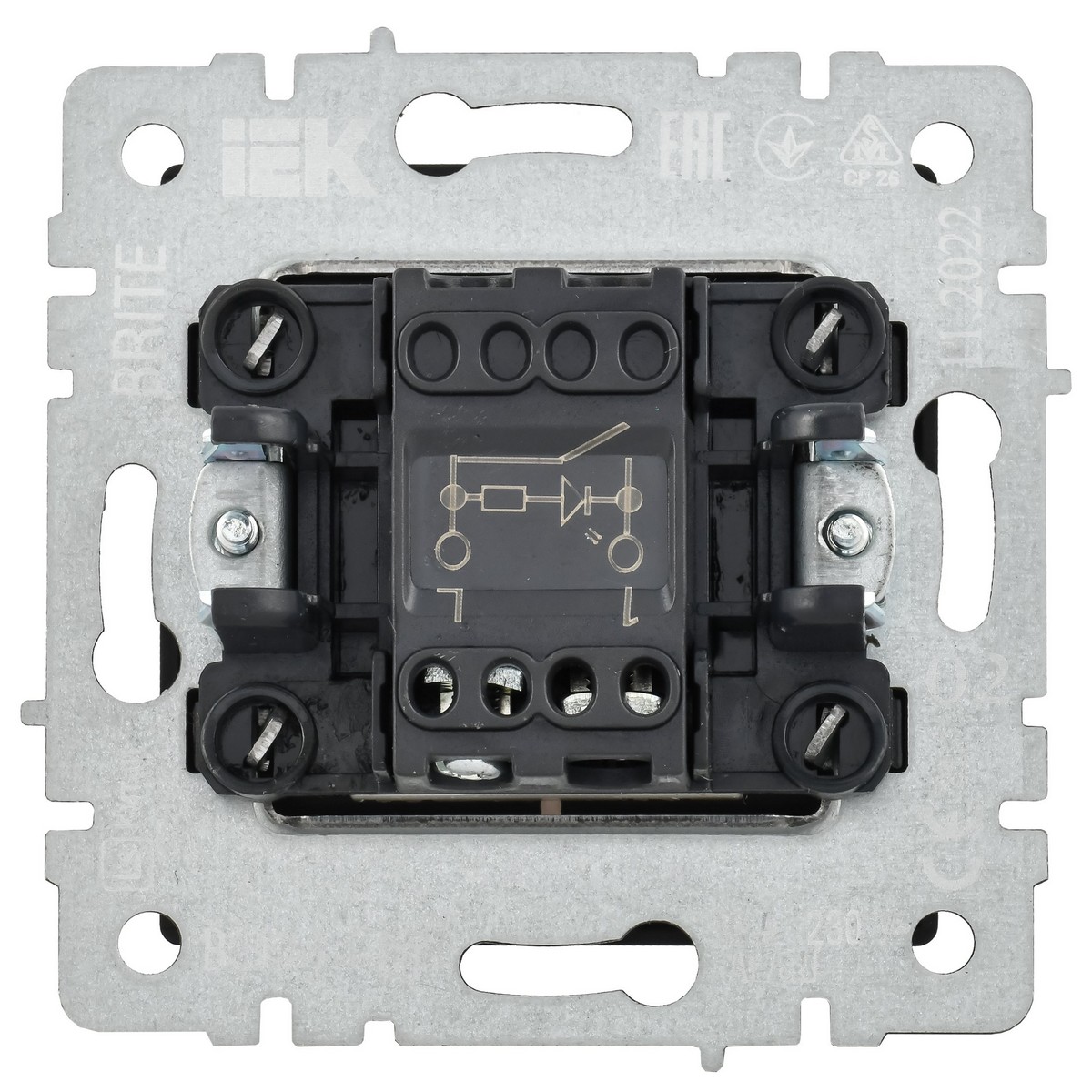 IEK Brite Жемчуг Выключатель IEK BRITE 1-клавишный с индикацией 10А ВС10-1-1-БрЖ жемчуг BR-V10-1-10-K36