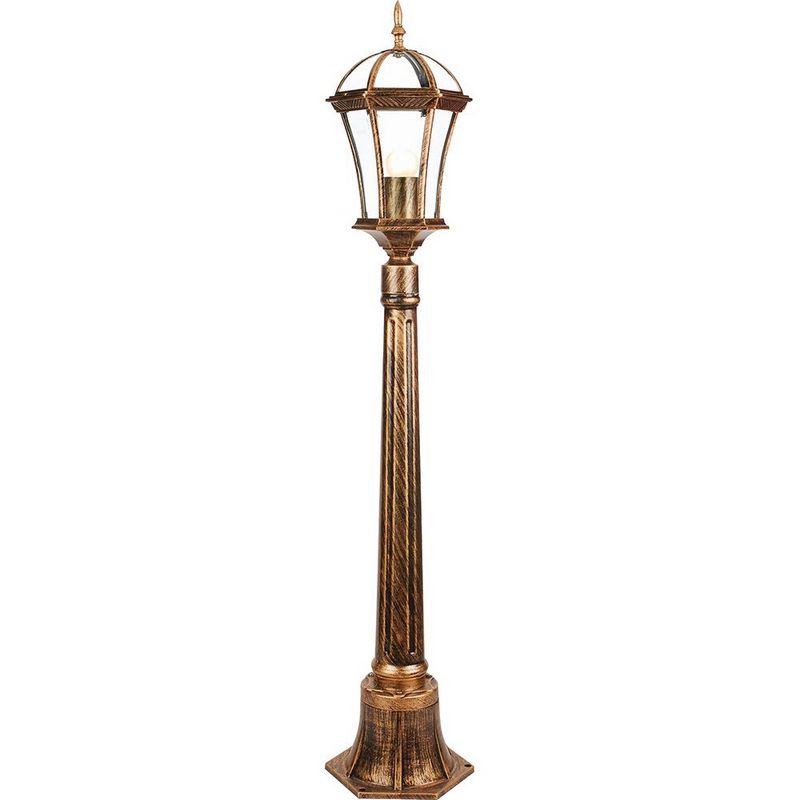 Уличные светильники столб Светильник садово-парковый Feron PL626 столб 60W 230V E27 205*180*1050мм черное золото 11619 