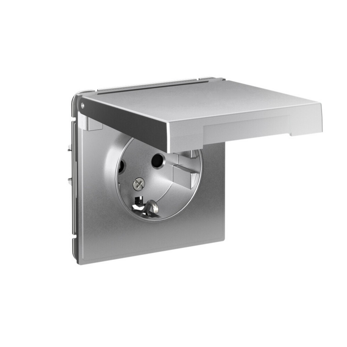 Розетка Systeme Electric ArtGallery Алюминий с заземл. со шторк. с крышкой 16А IP20 GAL000346