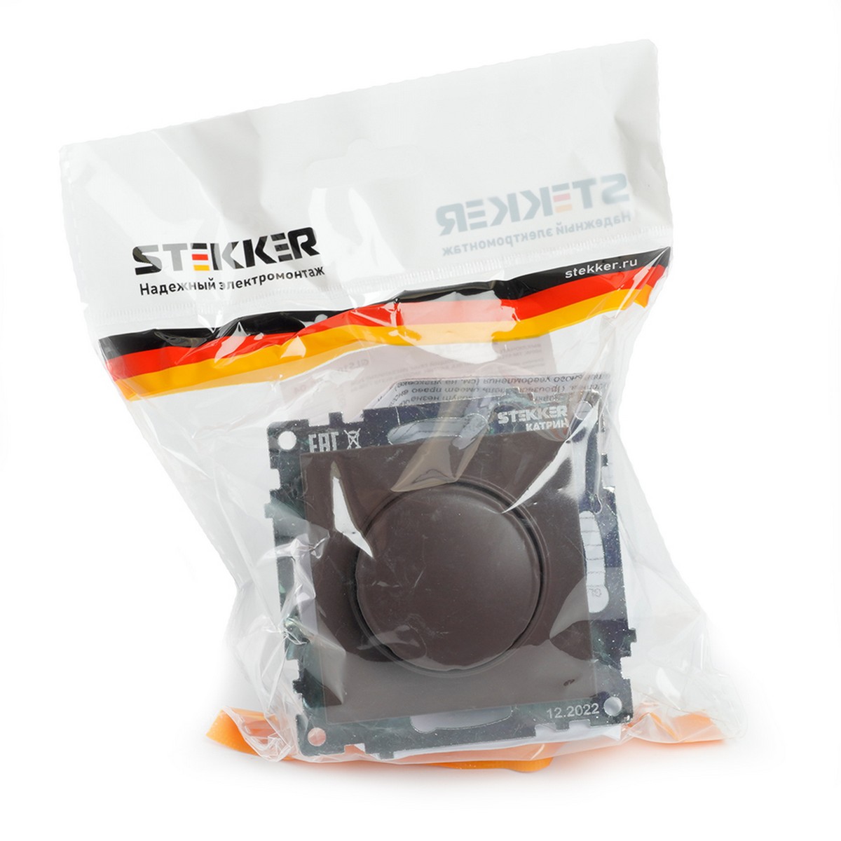 Выключатель диммирующий TRIAC STEKKER GLS10-7106-04 250V 500W Катрин шоколад 49017