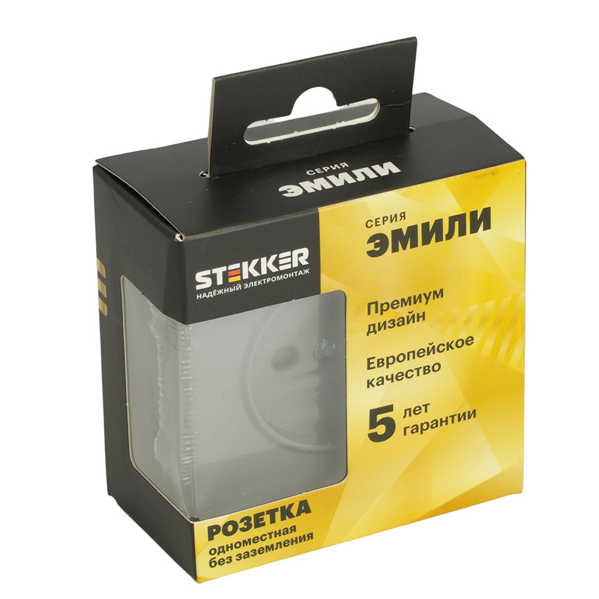 Эмили - Розетки и выключатели Stekker Розетка 1-ая с защитной шторкой б/з STEKKER Эмили RST16-5109-10 платиново-серый soft touch 49954