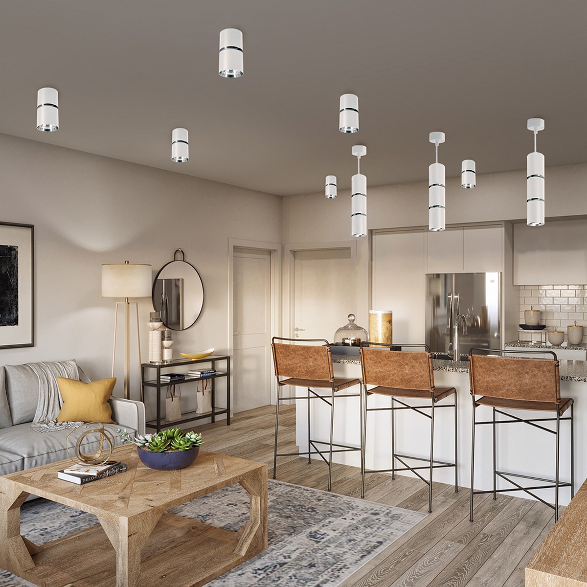 Светильники споты светодиодные Светильник спот потолочный Feron ML1868 Barrel ZEN levitation белый хром 48648 