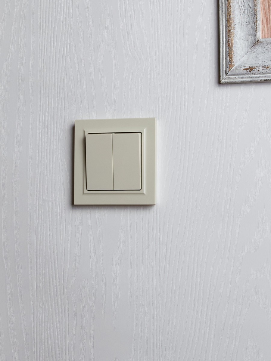 Выключатель IEK BRITE Бежевый 2-кл. 10А в сборе ВСР10-2-0-БрКр BR-V20-0-10-K10-F