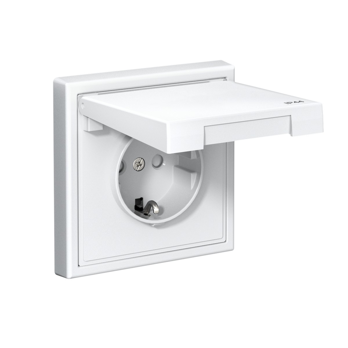 Розетка Systeme Electric ArtGallery Белый с заземл. со шт. с крышк 16А IP44 GAL440146