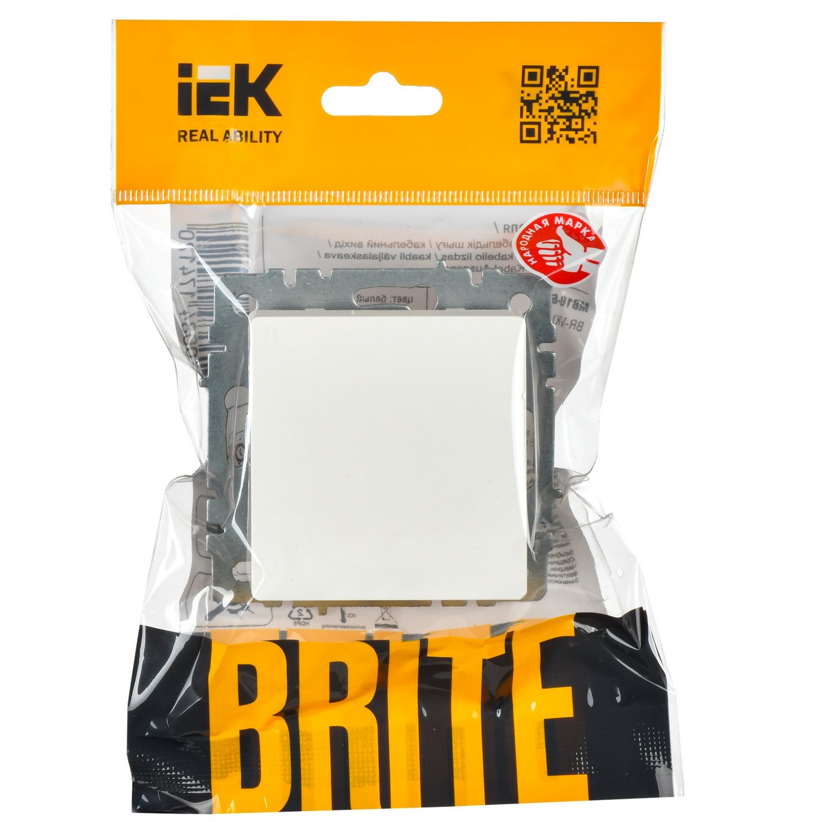 Выключатель IEK BRITE 1-клавишный 10А ВС10-1-0-БрБ белый BR-V10-0-10-K01