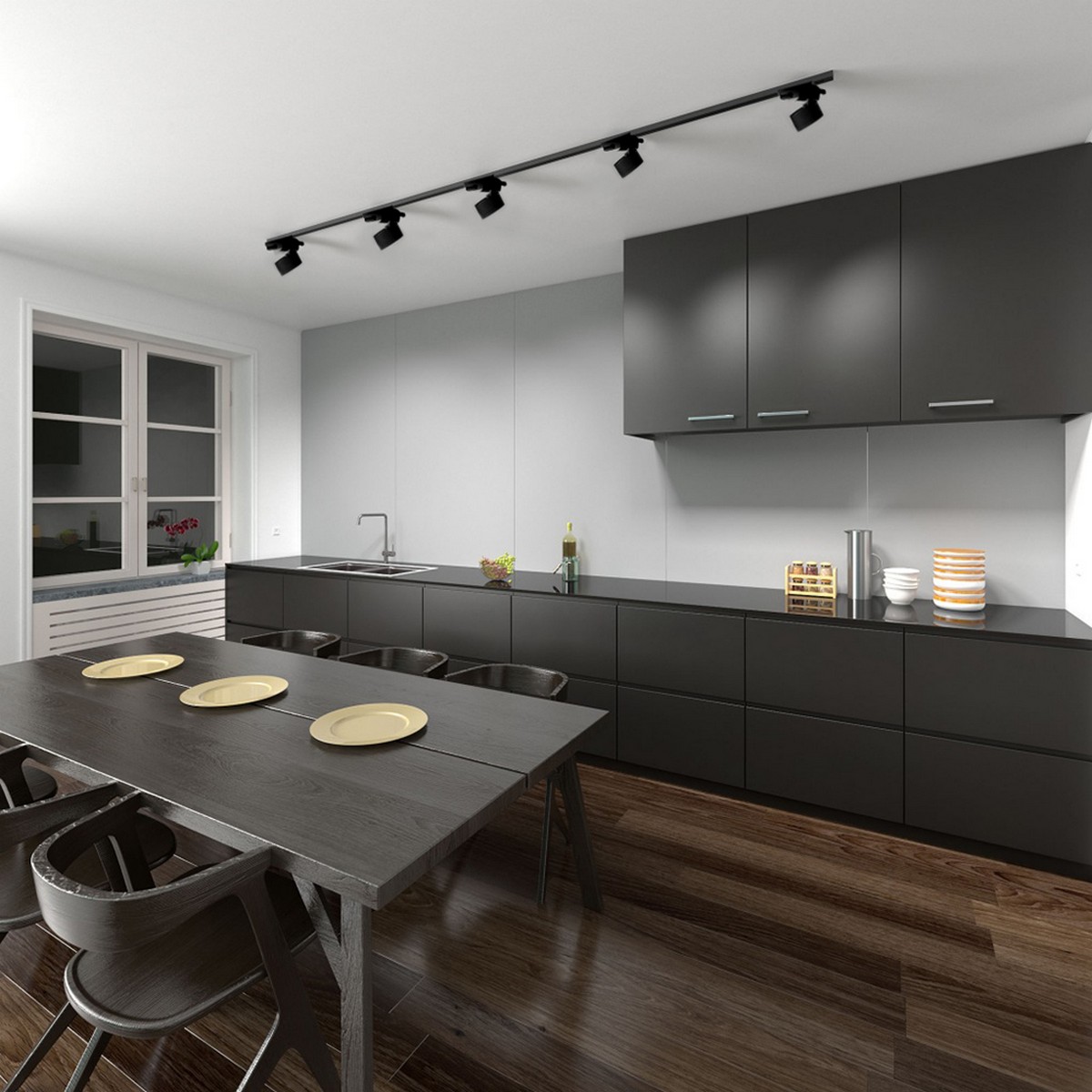 Трековые светодиодные светильники Светильник Feron AL159 трековый однофазный на шинопровод под лампу GX53 черный 41367 