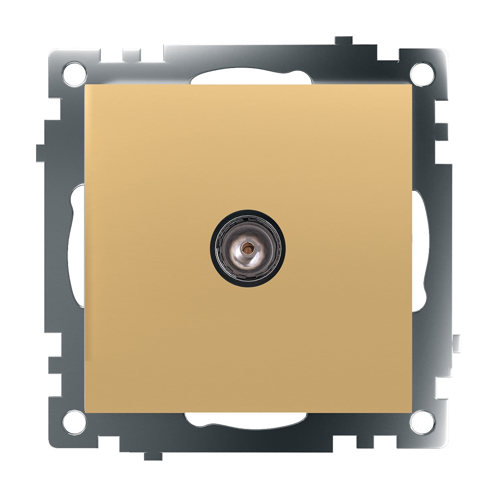 Катрин - Розетки и выключатели Stekker Розетка телевизионная 1-местная STEKKER GLS00-7108-08 75 Ом 5-862МГц Катрин золото 49228