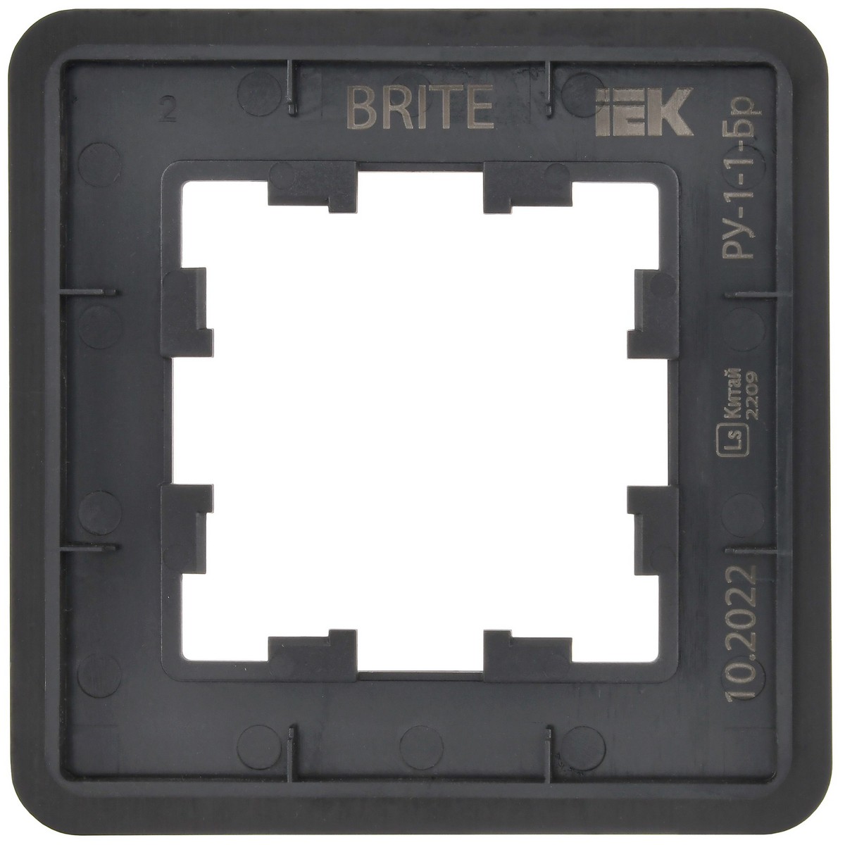 IEK Brite Рамки Рамка IEK BRITE DECOR Черный металл. скругл.угол 1-м РУ-1-1-Бр RE BR-M12-M-01-K02