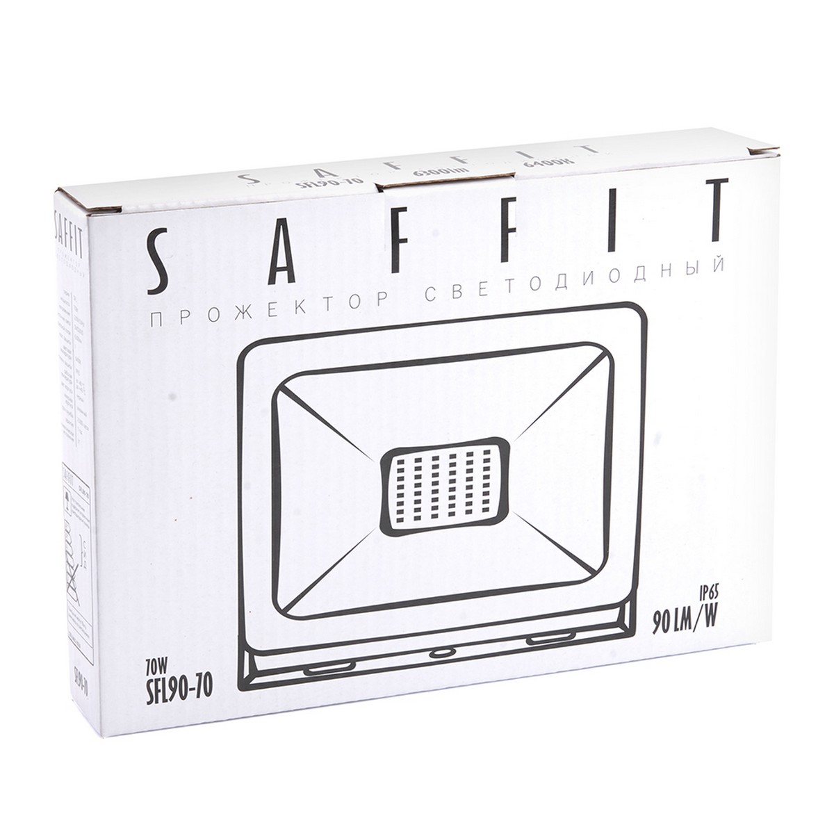 Светодиодный прожектор Saffit SFL90-70 IP65 70W 6400K черный 55176