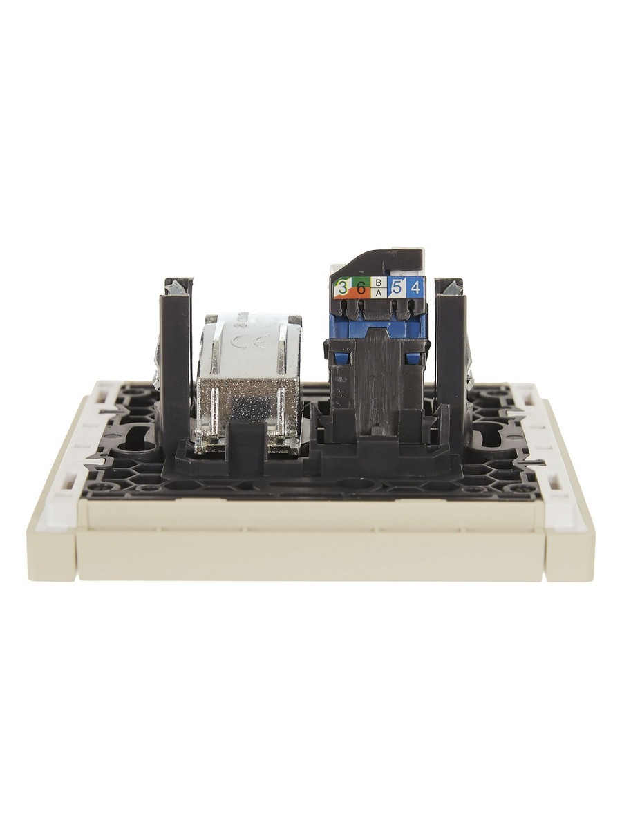 Розетка IEK FORTE&PIANO Ваниль двойная TV+RJ45 кат.6 FP437
