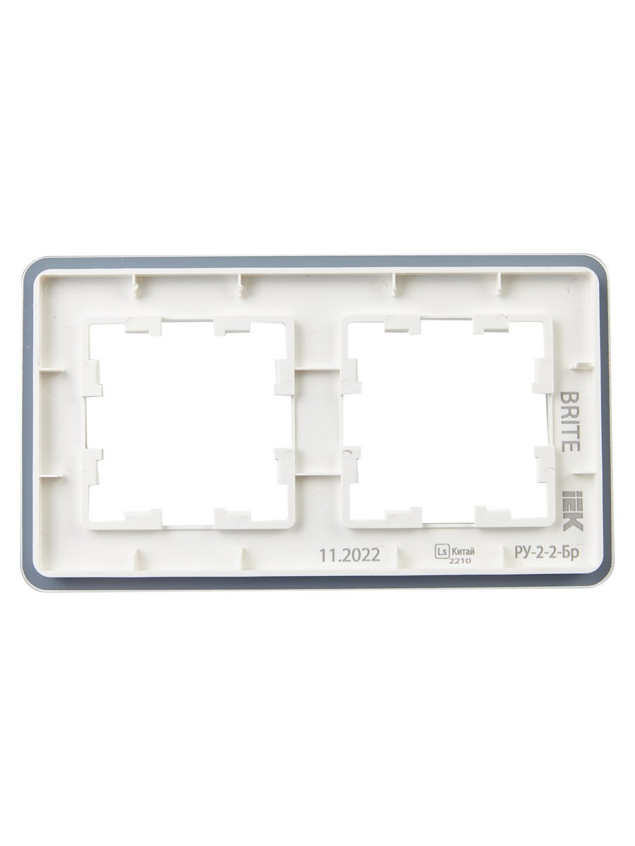 Рамка IEK BRITE DECOR Белый матовый стекло скругл.угол 2-м РУ-2-2-Бр RE BR-M22-G-41-K01