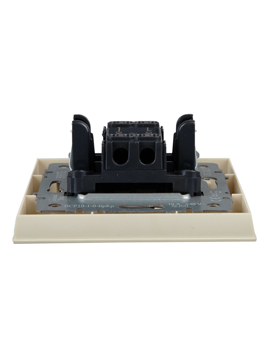Выключатель IEK BRITE Бежевый 1-кл. 10А в сборе ВСР10-1-0-БрКр BR-V10-0-10-K10-F