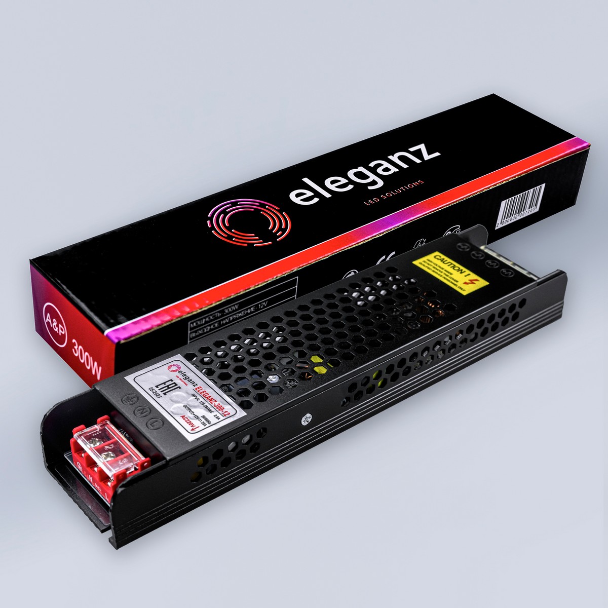 Блоки питания для светодиодной ленты Блок питания для светодиодной ленты Eleganz 12V 300W IP44 узкий 1132 