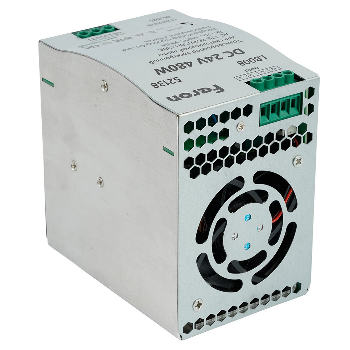 Трансформатор Feron LB008 для светодиодной ленты на DIN-рейку 480W 24V 63*125.5*113мм IP20 52138