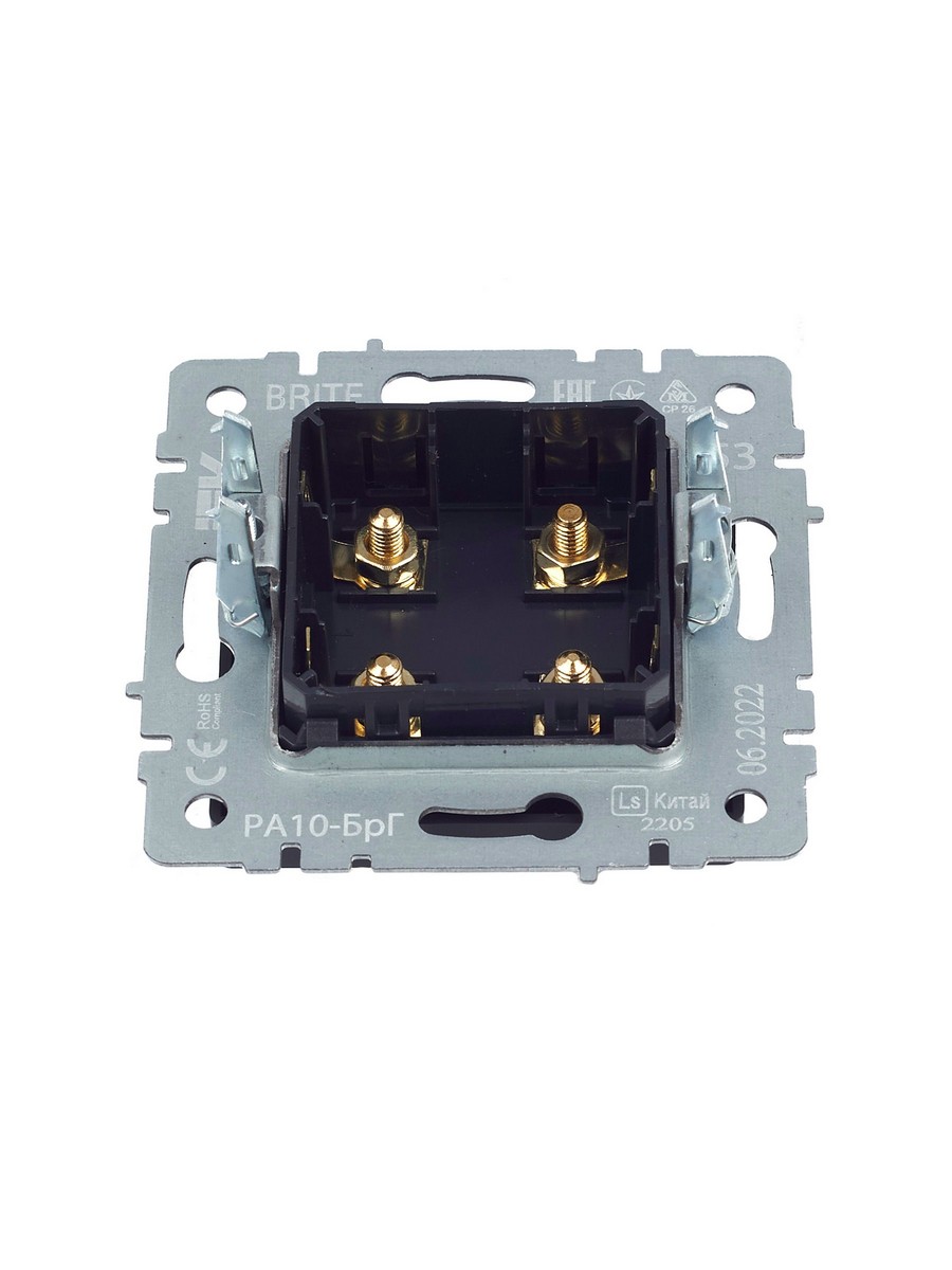 IEK Brite Графит Аудиорозетка IEK BRITE 4-местная РА10-БрГ графит BR-S40-K53