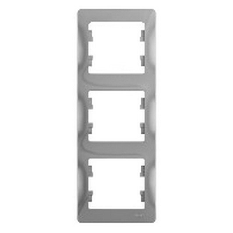 Рамка Systeme Electric Glossa Алюминий 3-я, вертикальная GSL000307