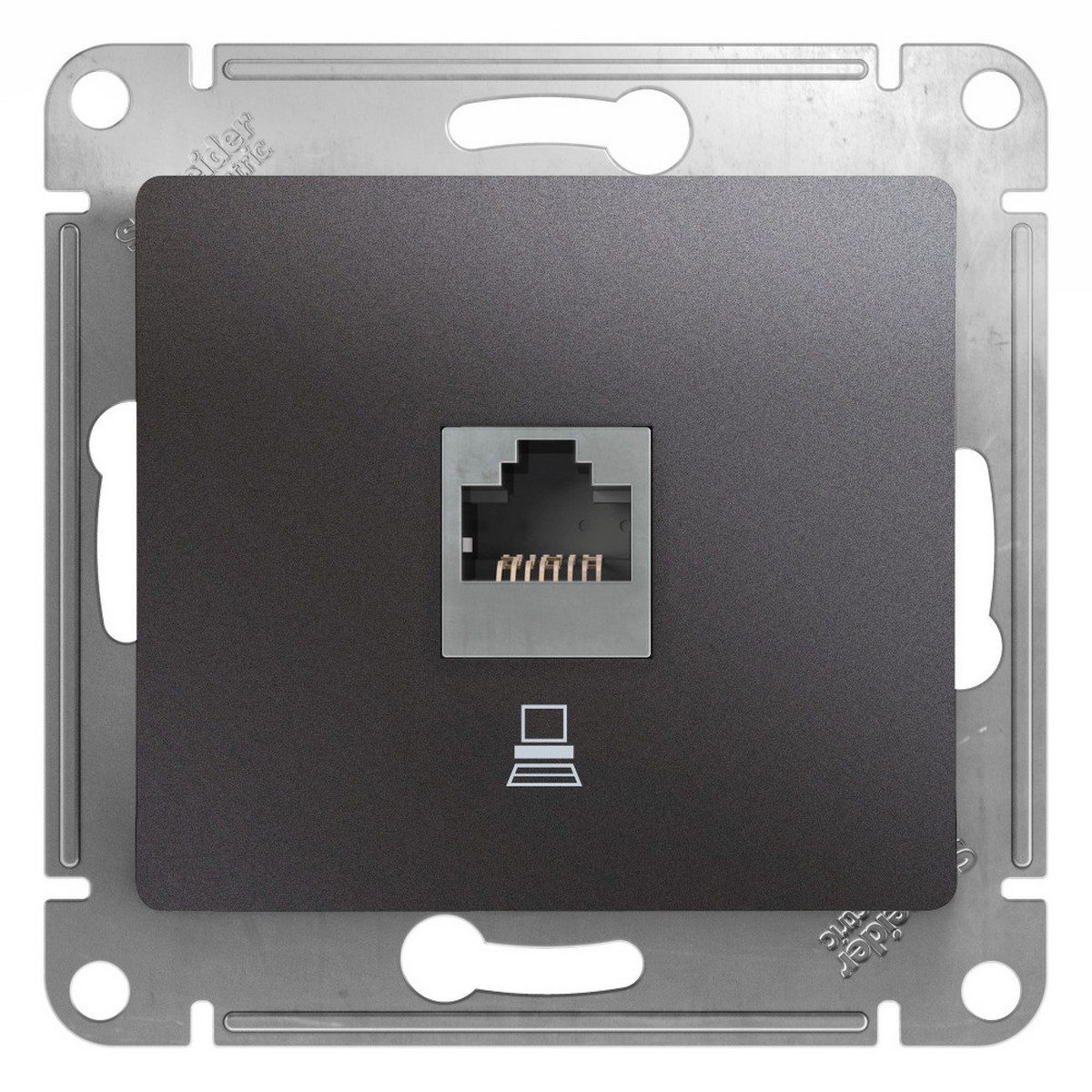 Розетка компьютерная Systeme Electric Glossa Графит RJ45 кат.5E GSL001381K