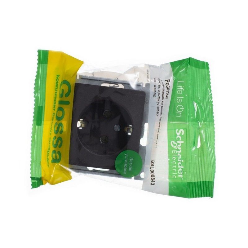 Glossa Шоколад Розетка Systeme Electric Glossa Шоколад с заземлением, 16А механизм GSL000843