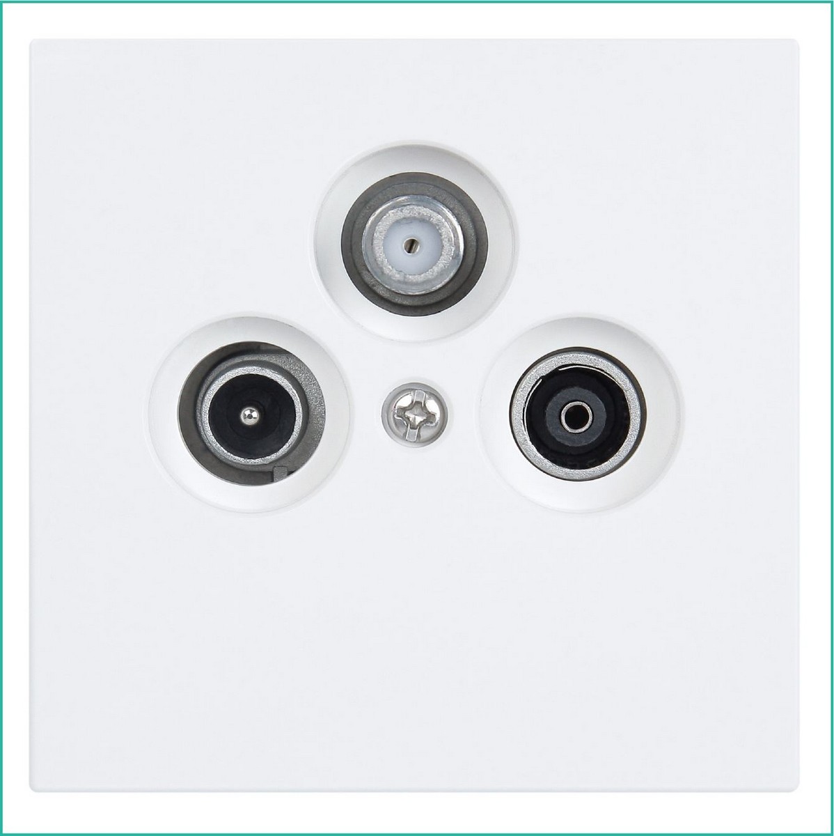 JASMART FD - розетки и выключатели Розетка TV+FM+SAT JASMART FD Φ9.5mm проходная Белый матовый (soft touch) 6207PWM