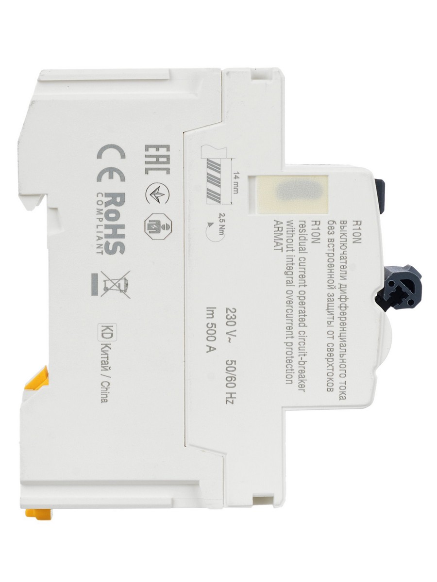 ВДТ УЗО IEK ARMAT R10N 2P 25А 30мА тип A AR-R10N-2-025A030