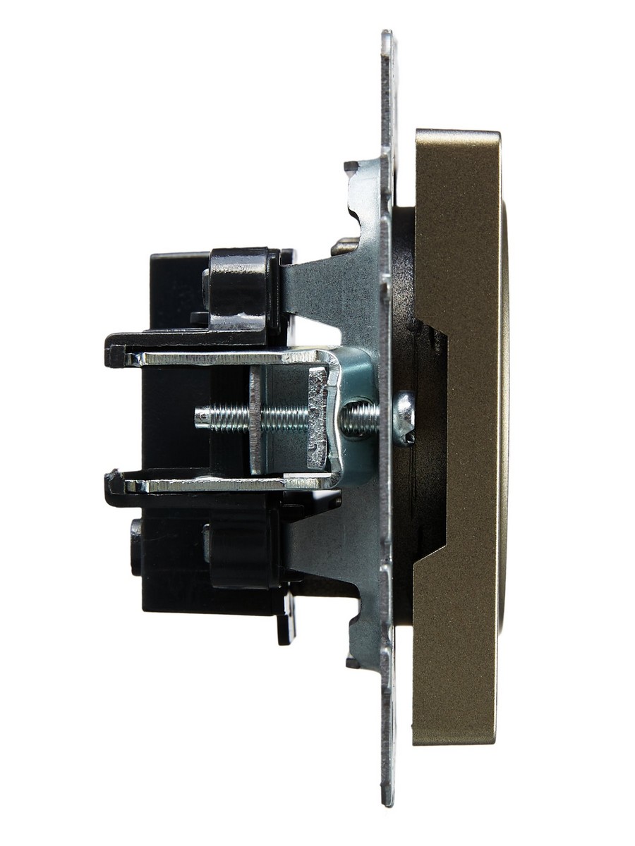 IEK Brite Шампань Розетка IEK BRITE б/з без шторок 10А РС10-1-0-БрШ шампань BR-R10-10-K37