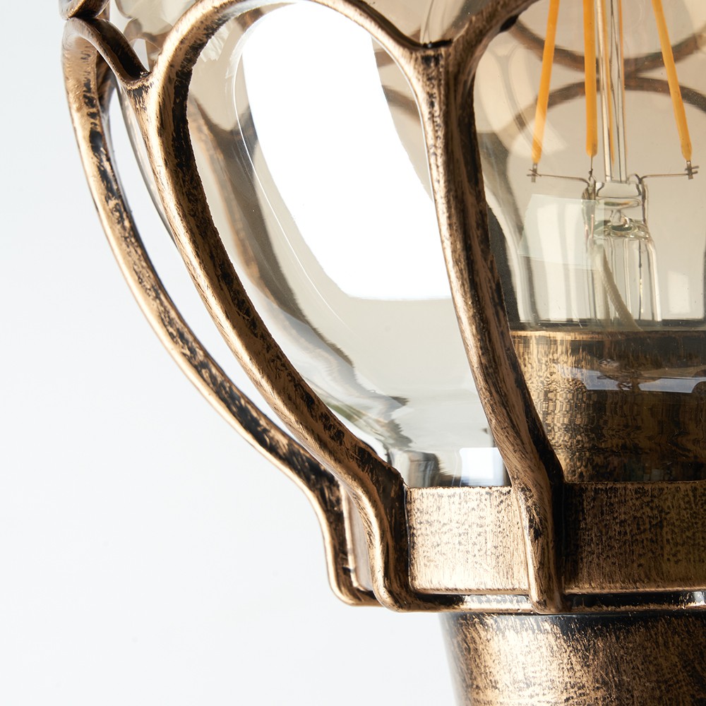 Уличные светильники на столб Светильник садово-парковый Feron PL3704 круглый на постамент 60W 230V E27 черное золото 11364 